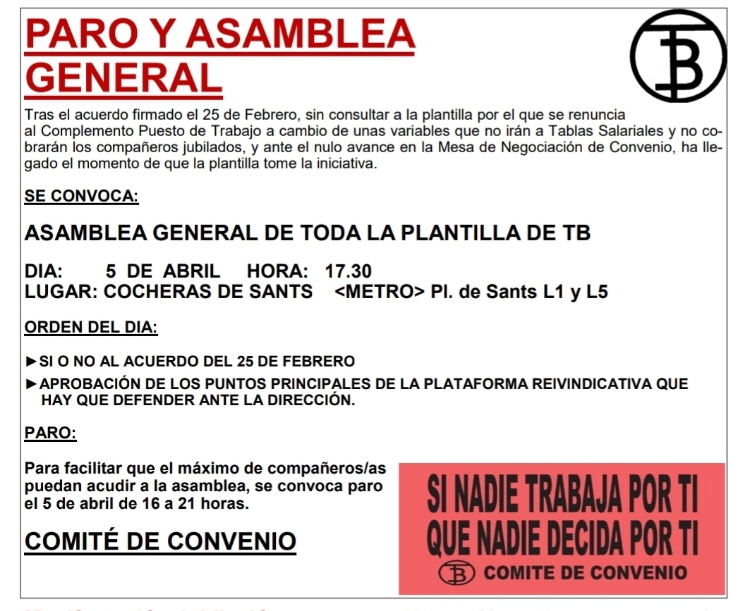 Paro y asamblea general