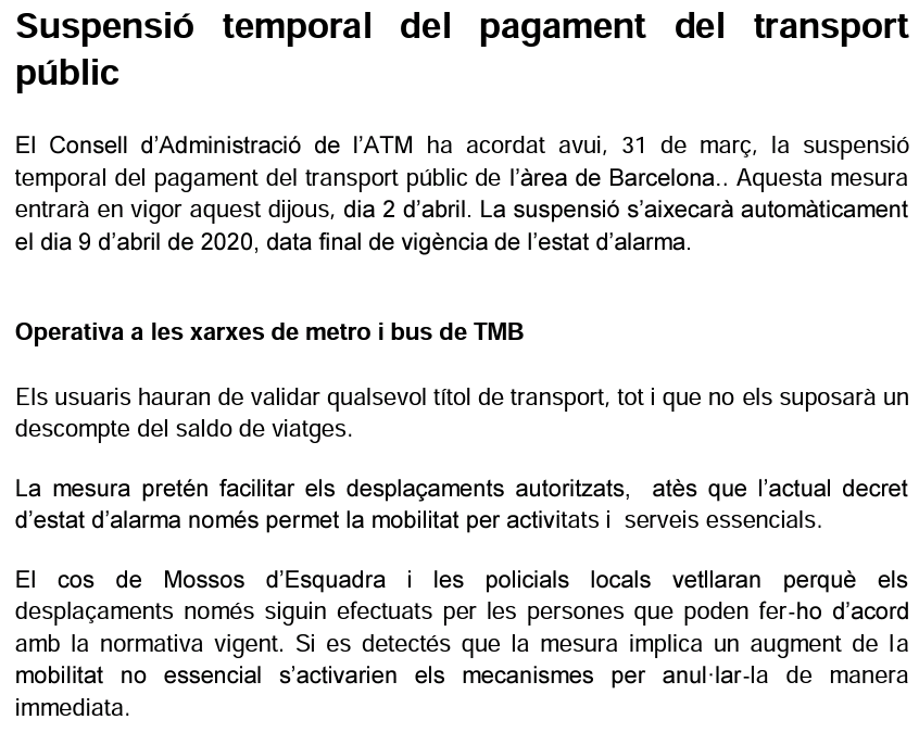 SUSPENSIÓ DE PAGAMENT ATM