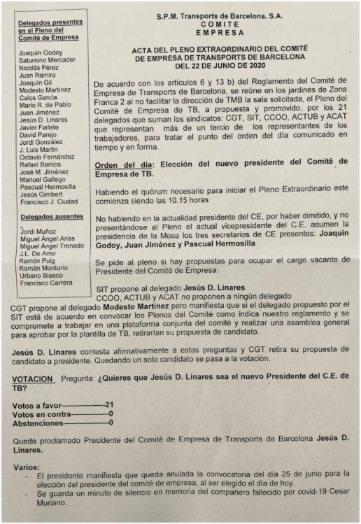 presidente comite empresa